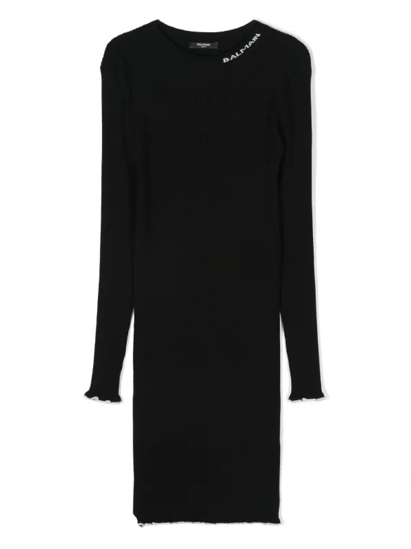 balmain black knit dress Balmain