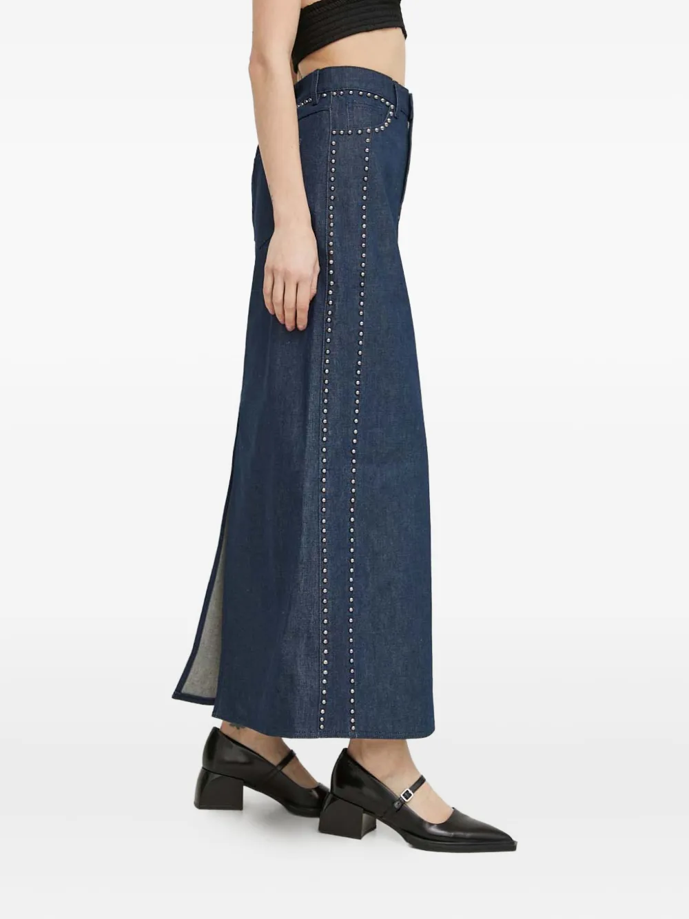 Gestuz RockieGZ studded maxi skirt | Blue | Image 1