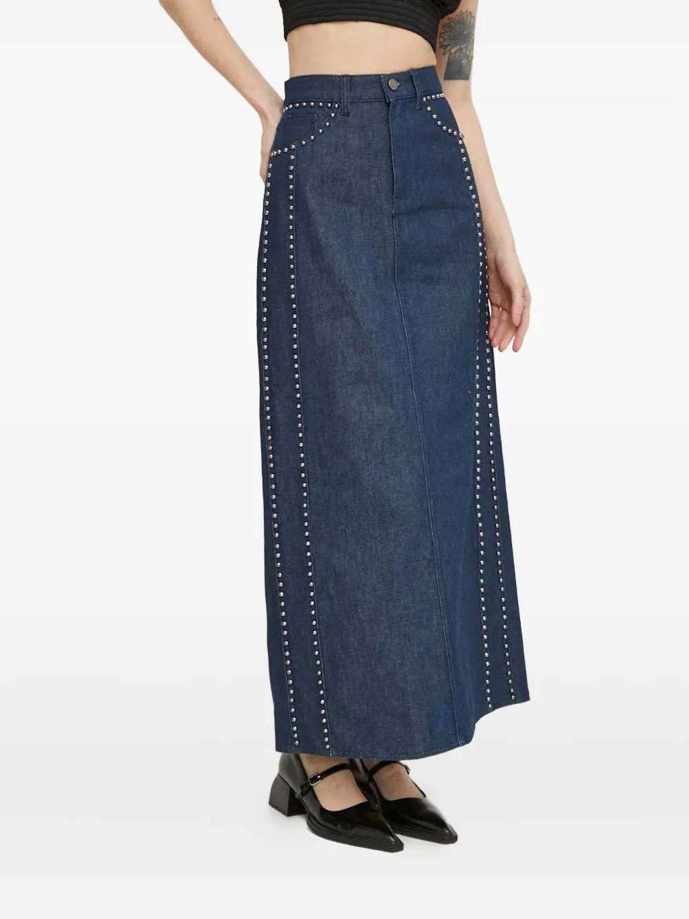 Gestuz RockieGZ studded maxi skirt - Blu