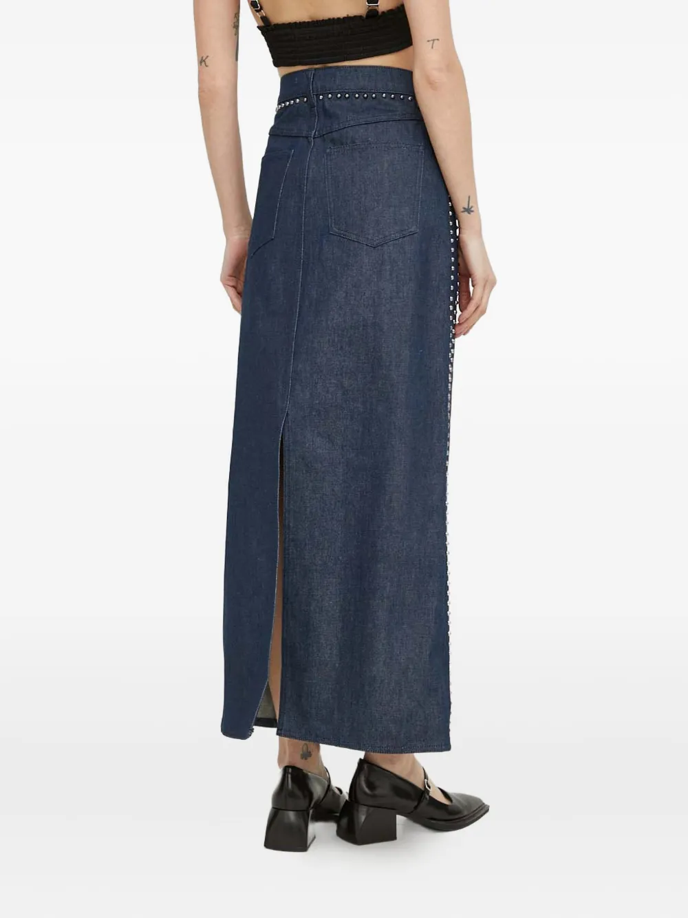 Gestuz RockieGZ maxi-rok met studs Blauw