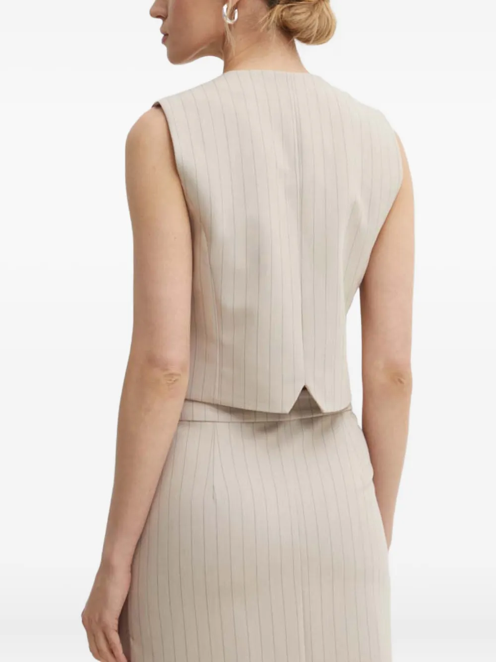 Gestuz Joellegz Pinstripe Vest In Neutral
