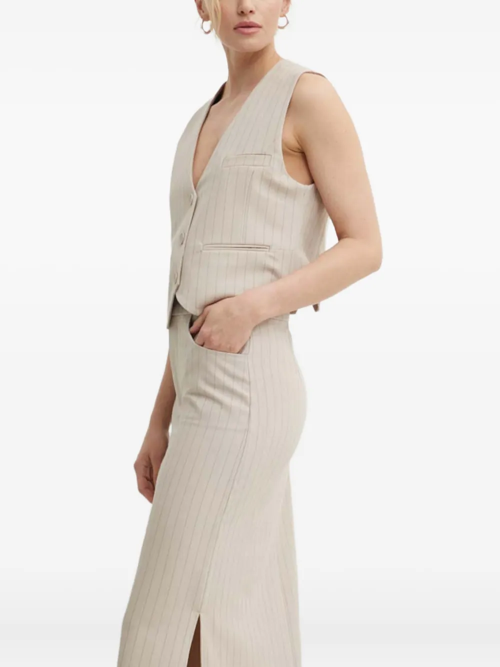 Gestuz JoelleGZ pinstripe vest | Neutrals | Image 1