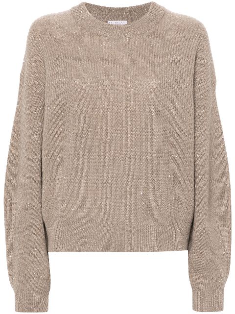 Brunello Cucinelli sequin ribbed-knit jumper Women