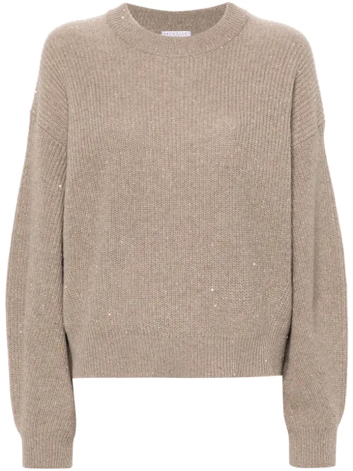 Pull nervuré à sequins - Brunello Cucinelli - Modalova