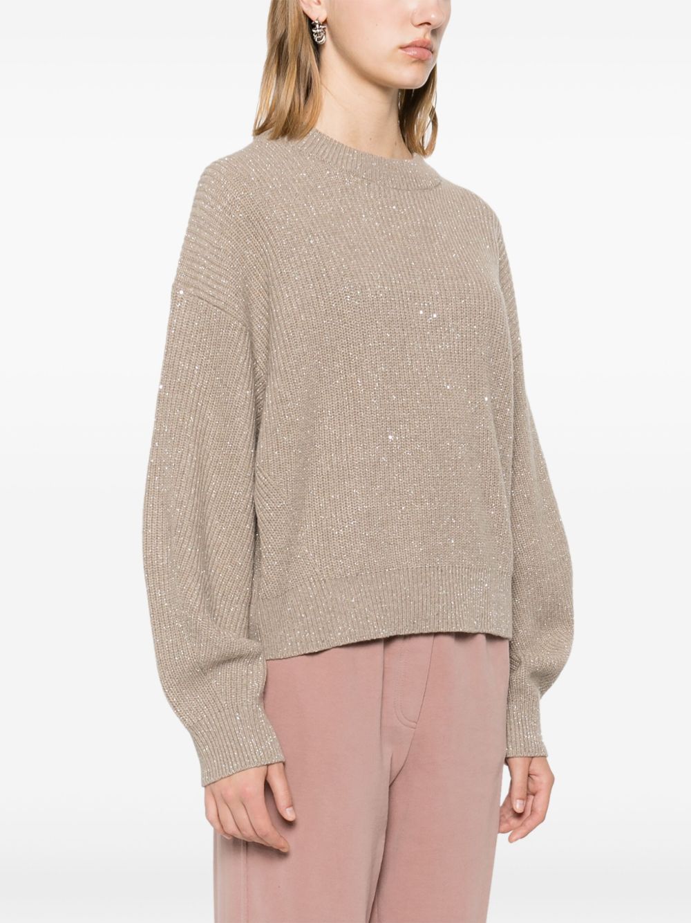 Brunello Cucinelli sequin ribbed-knit jumper Women