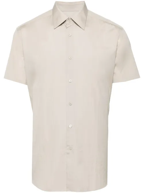 Chemise en coton à manches courtes - Prada - Modalova