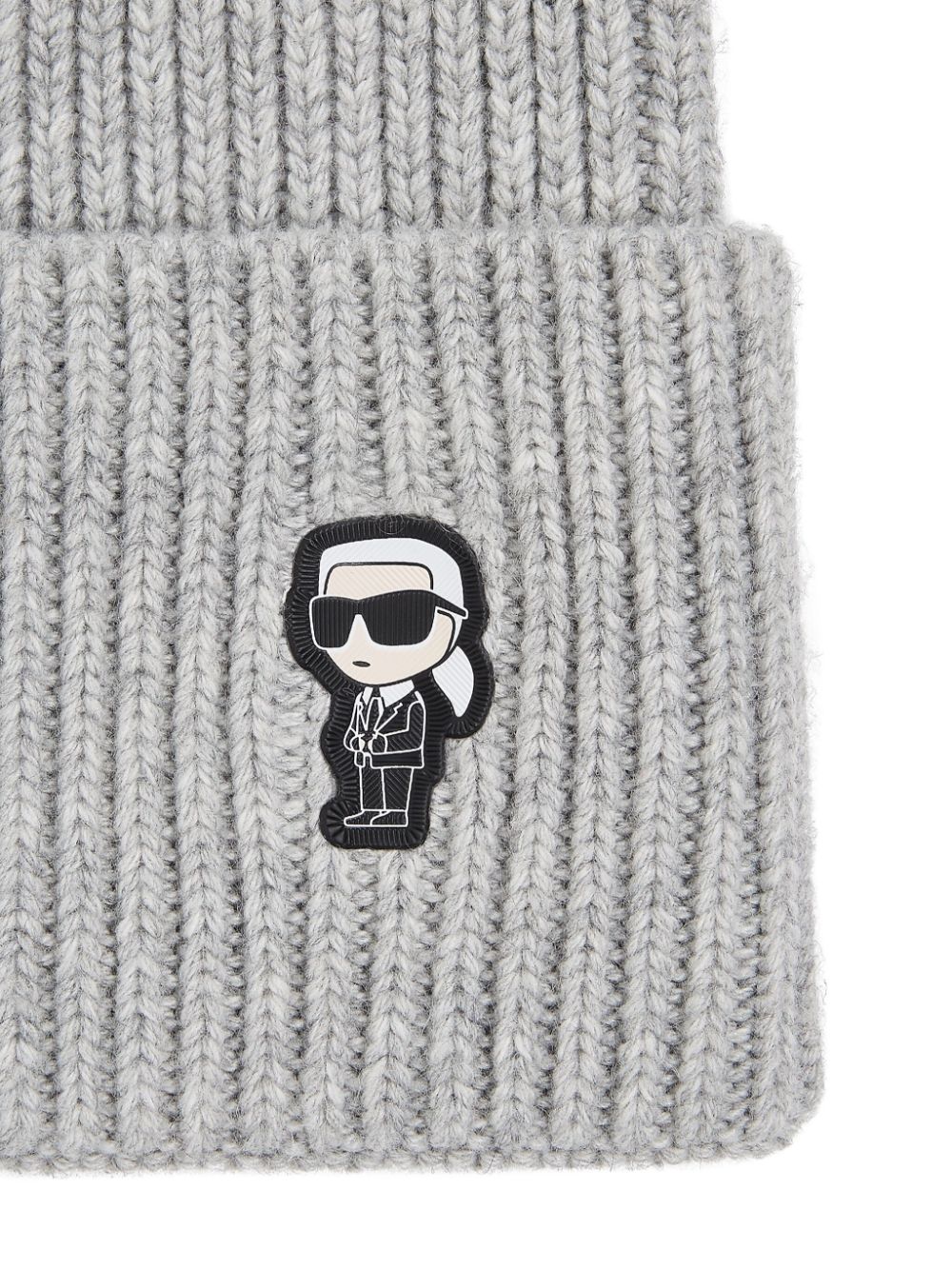 Shop Karl Lagerfeld K/ikonik 2.0 Beanie In Grey