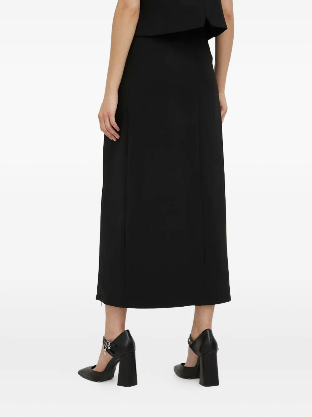 Gestuz Joellegz Side-slit Midi Skirt In Black