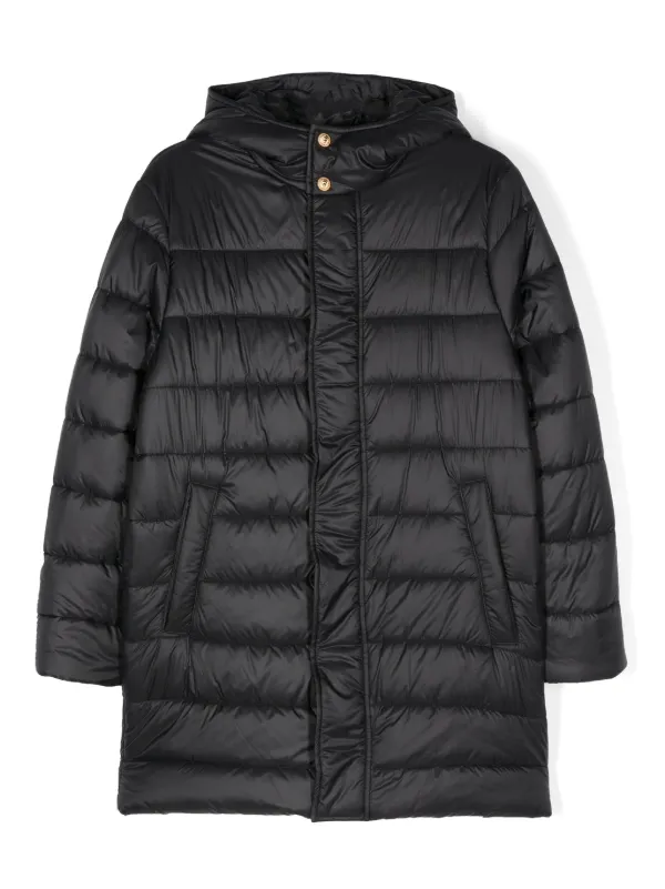 Balmain Kids Hooded Puffer Coat Black FARFETCH AE