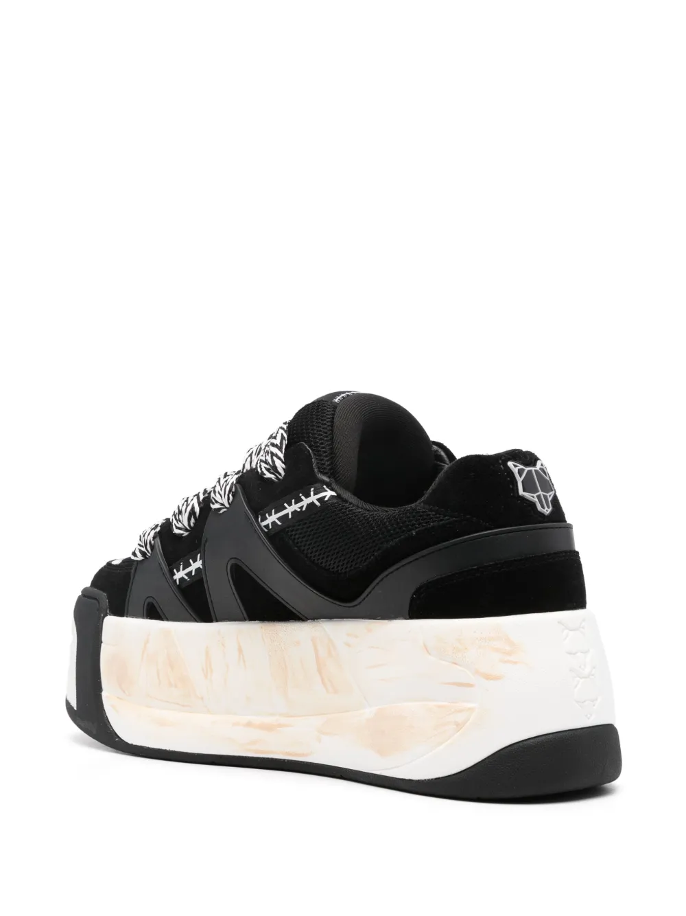 NAKED WOLFE Sliders leren sneakers met plateauzool Zwart