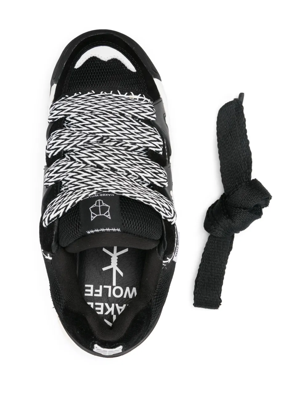 NAKED WOLFE Sliders leren sneakers met plateauzool Zwart