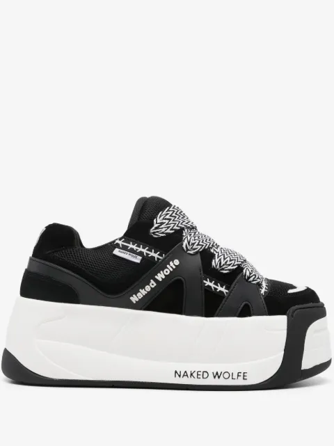 NAKED WOLFE Slider leather platform sneakers