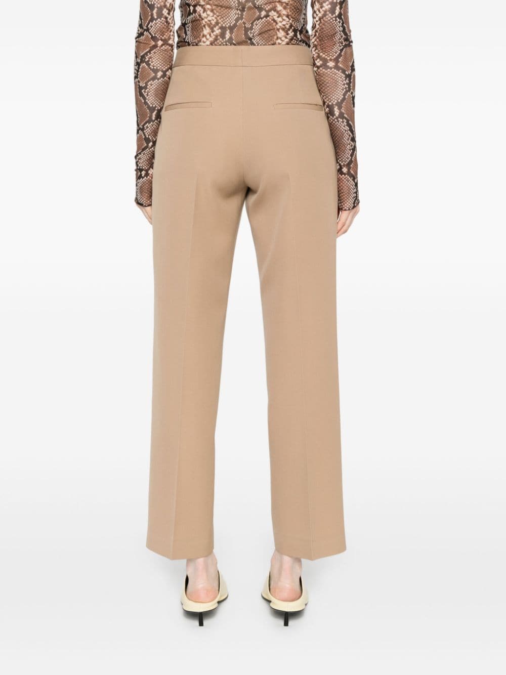 Shop Jil Sander Tapered Cropped Trousers In Neutrals