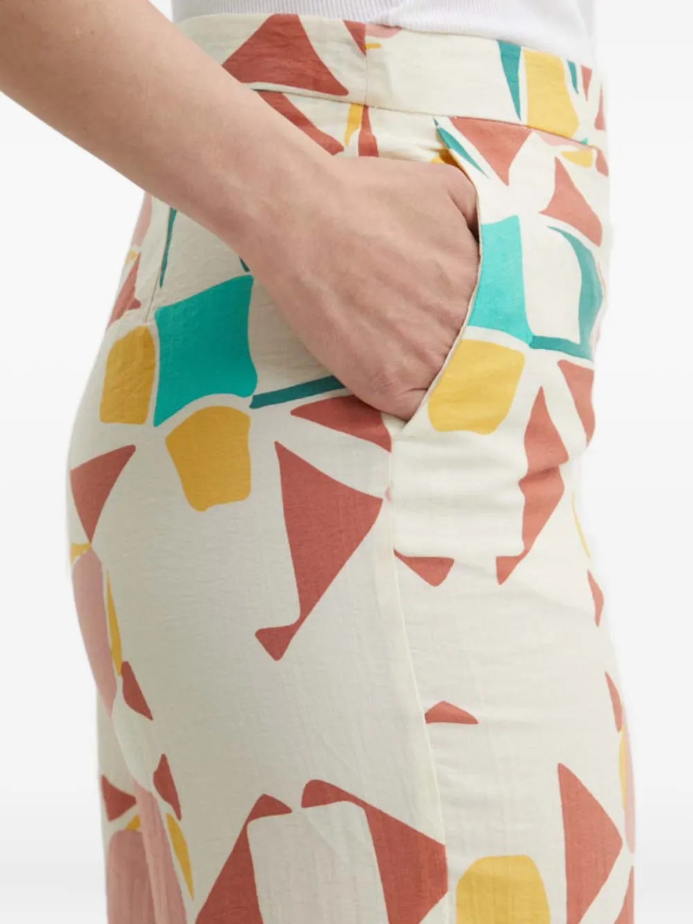 Ba&sh Geometric-print Straight Trousers In Multi