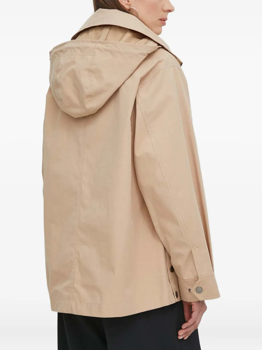 Ba&sh Hooded Half-zip Jacket In Brown