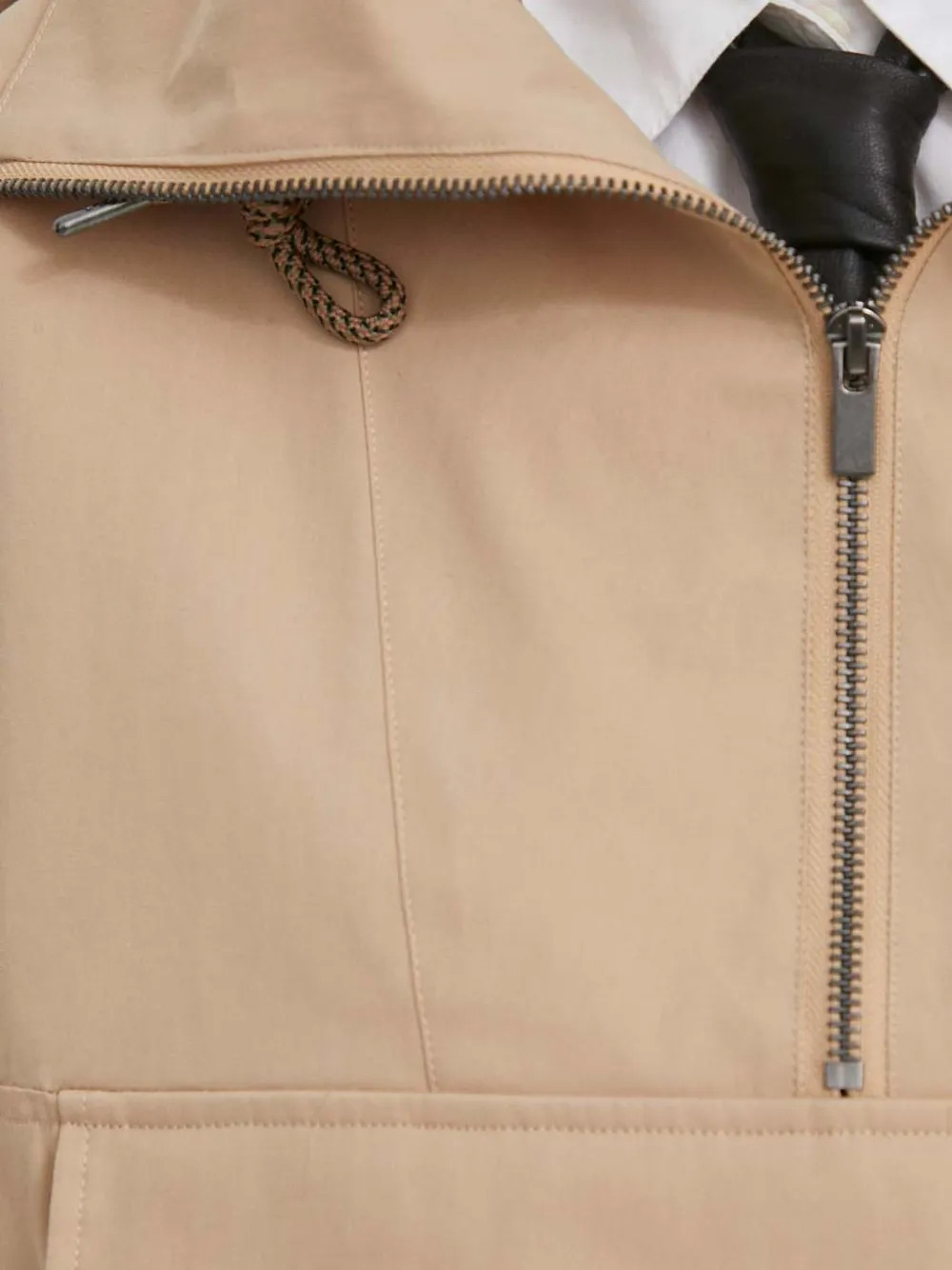 Ba&sh Hooded Half-zip Jacket In Brown