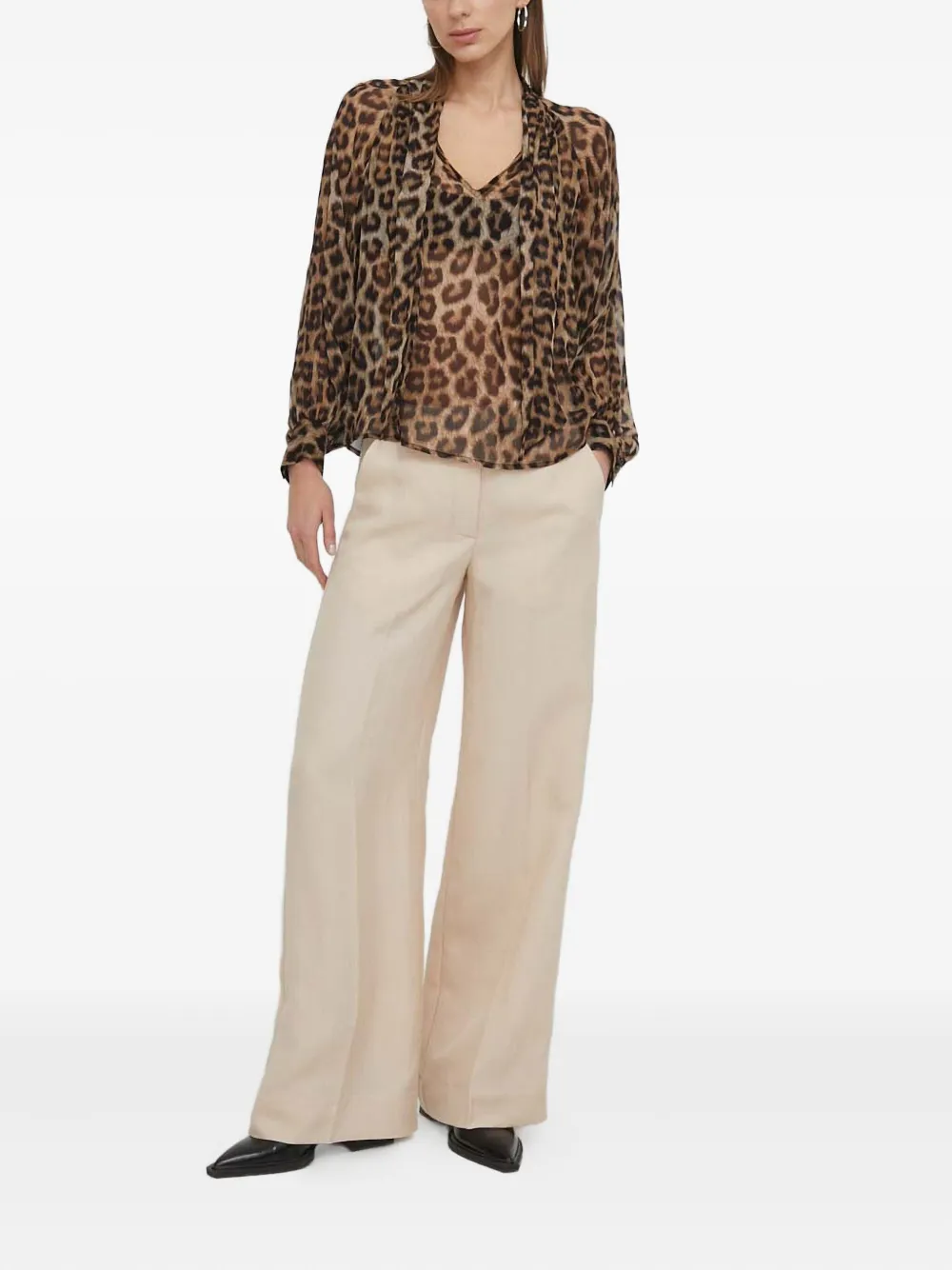 Ba&Sh leopard-print tie-neck blouse | Blouses | Image 2