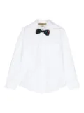 Stella McCartney Kids bow tie-appliqué cotton shirt - White