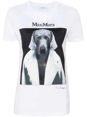 新品 正規品 MAX MARA DOG SHORT SLEEVE Tシャツ XS Max Mara dog-print T-shirt | Black | FARFETCH ID