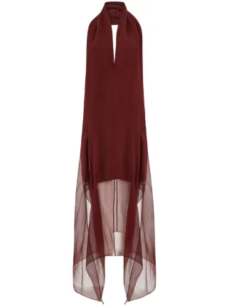 Ferragamo ホルターネック シルクドレス | レッド | FARFETCH JP
