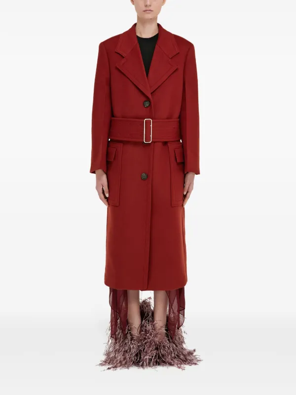 Ferragamo Belted Coat | Red | FARFETCH
