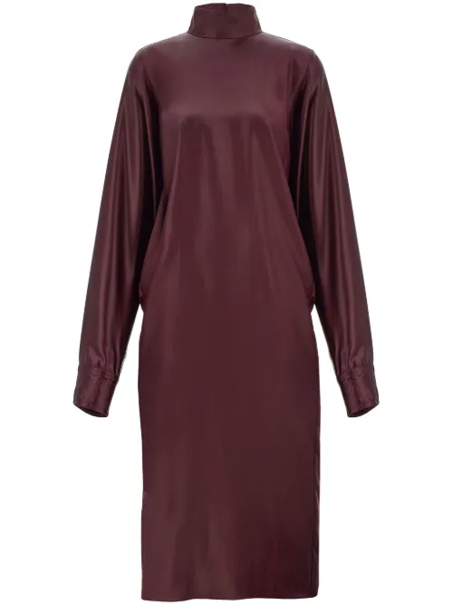 Robe en satin à col montant - Ferragamo - Modalova