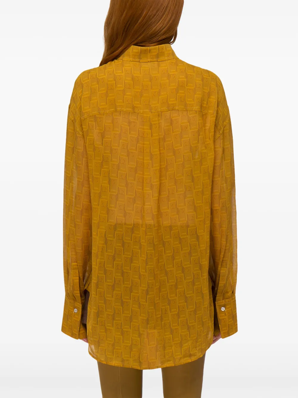Ferragamo Gancini blouse Geel