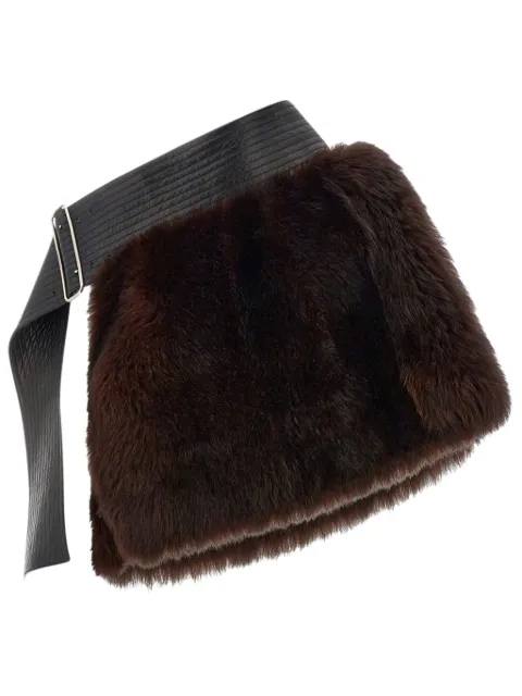 Ferragamo belted shearling cape