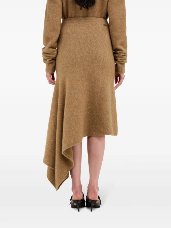 [Salvatore Ferragamo]バスク仕上げのアシンメトリースカート Ferragamo アシンメトリー スカート | ニュートラル | FARFETCH JP