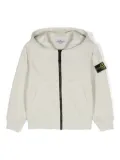 Stone Island Junior Compass-badge zipped hoodie - Neutrals