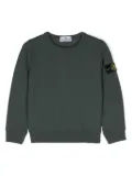 Stone Island Junior Compass-badge cotton sweatshirt - Green