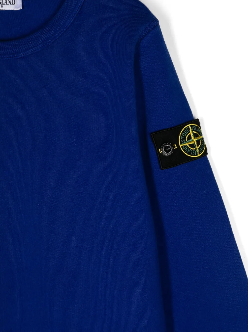Stone Island Junior Katoenen sweater met Compass-logopatch Blauw