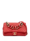 CHANEL Pre-Owned 2019 Small Lambskin Elegant Chain Single Flap satchel - Red