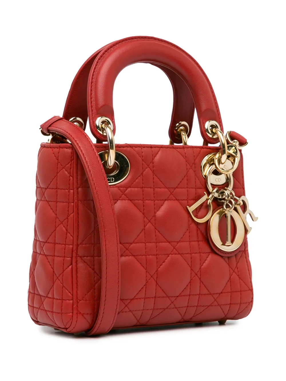 Dior mini lady dior lambskin bag best sale