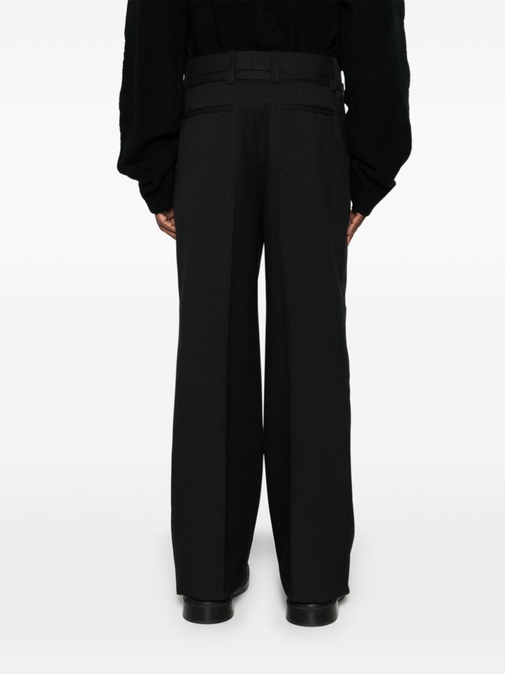 Shop Jil Sander Belted Tailored Trousers In Black