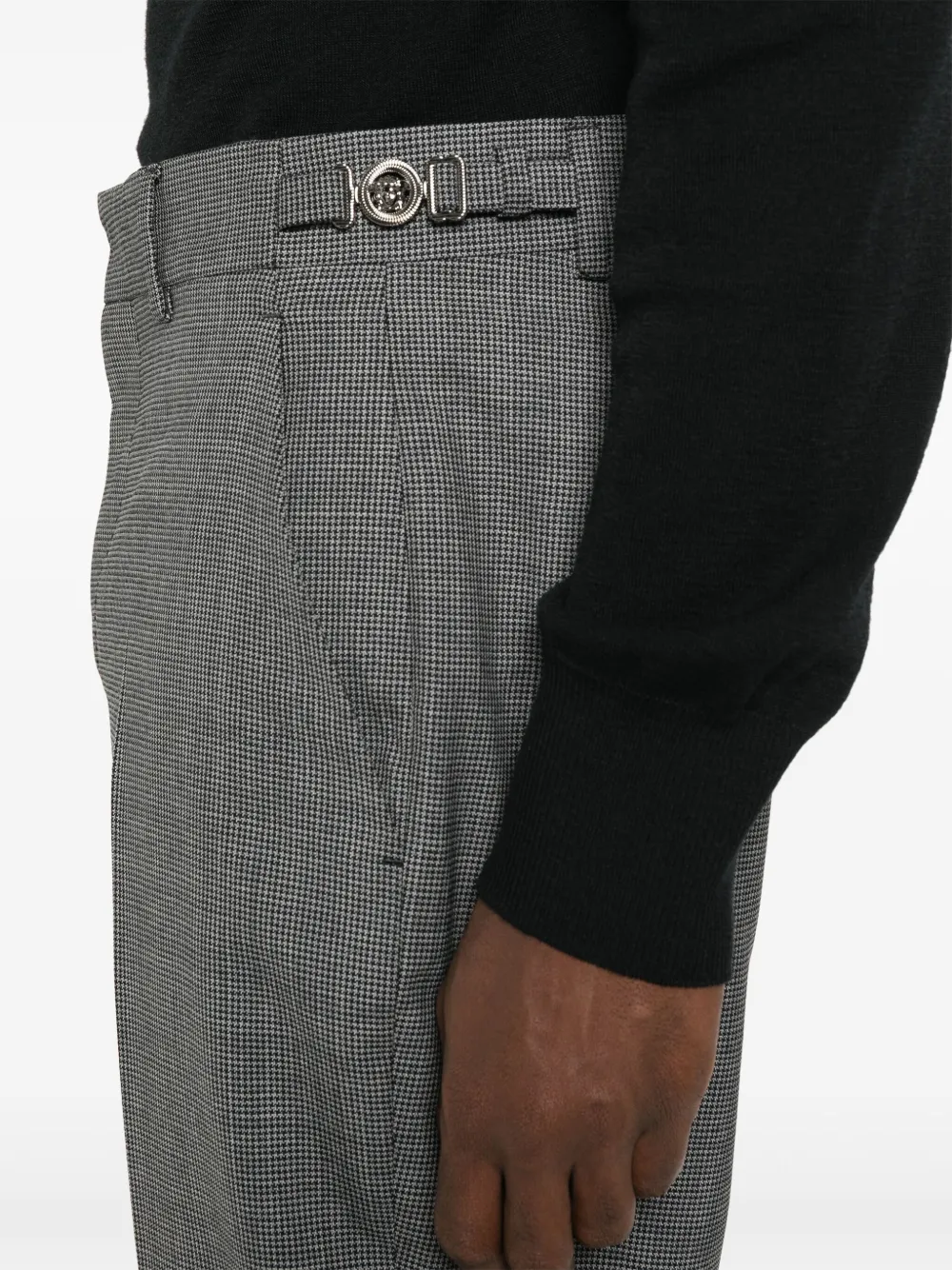 Affordable Versace dogtooth-pattern tailored trousers Men