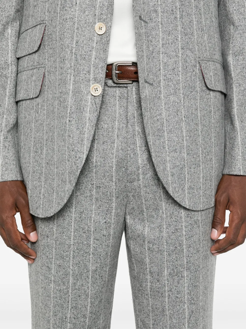 Brunello Cucinelli speckle-knit single-breasted suit Men