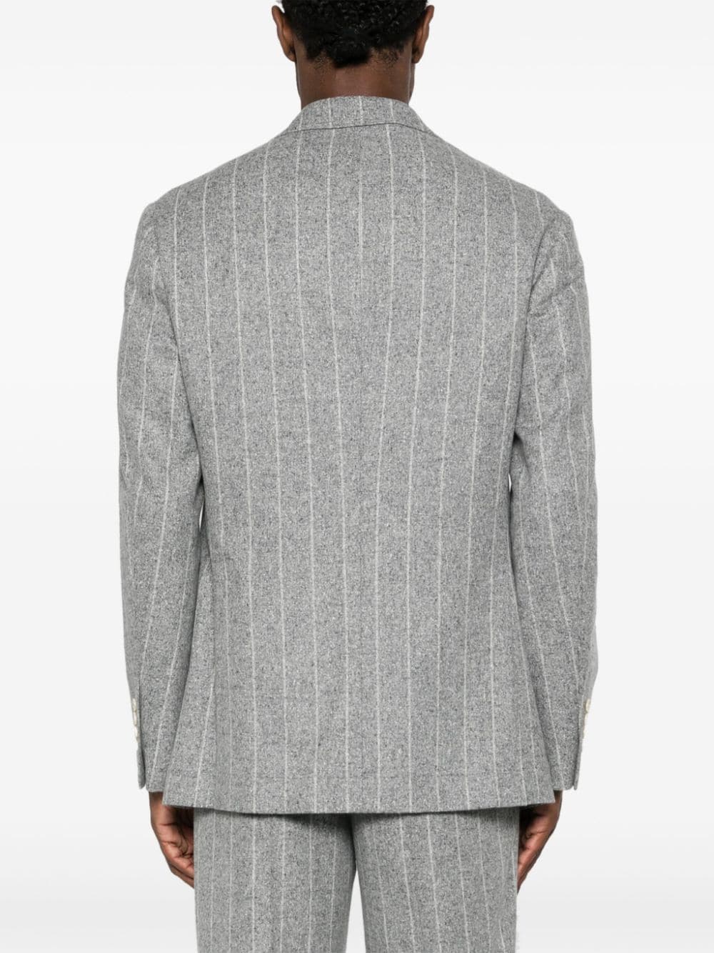 Shop Brunello Cucinelli Speckle-knit Single-breasted Suit In Grey