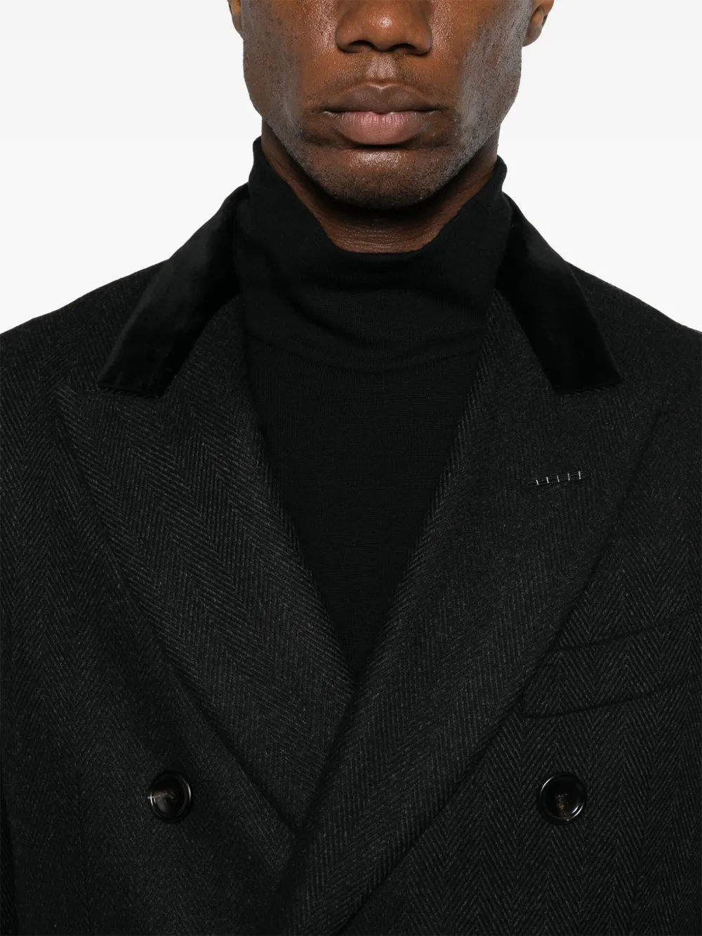 TOM FORD Jas met visgraatpatroon Grijs