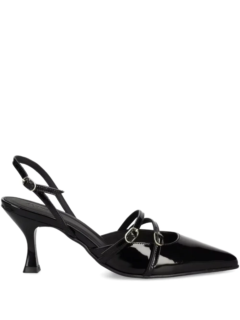 ALOHAS 75mm lakleren slingback pumps Zwart