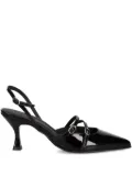 ALOHAS 75mm patent-leather slingback pumps - Black