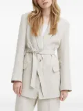 ALOHAS belted linen blazer - Neutrals