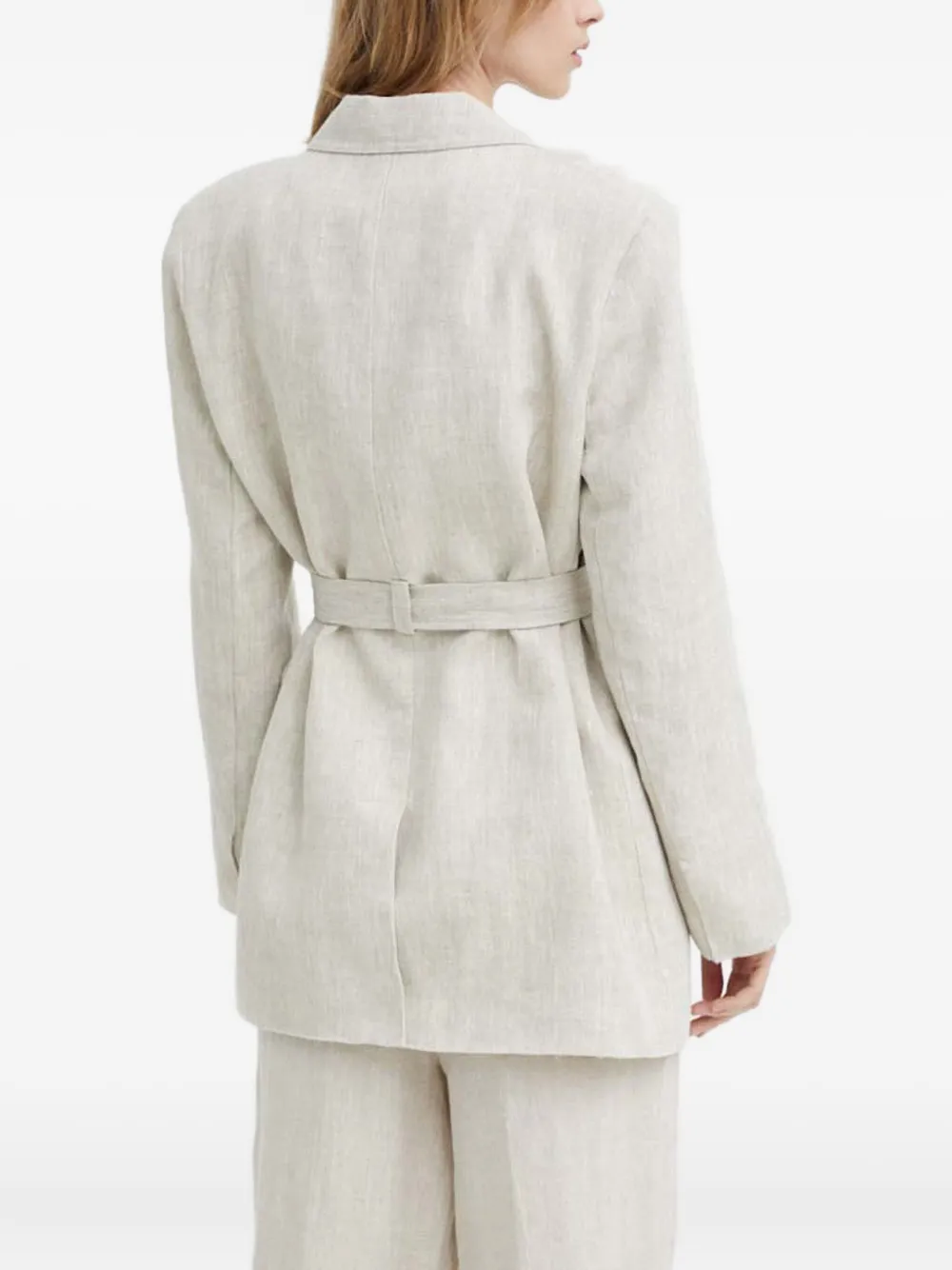  Alohas Belted Linen Blazer - Neutrals 