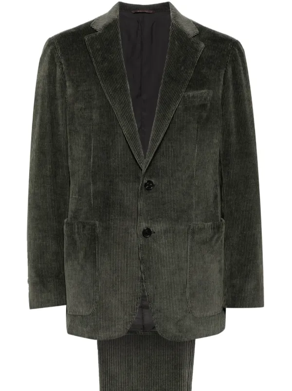 Canali コーデュロイ シングルスーツ | グリーン | FARFETCH JP