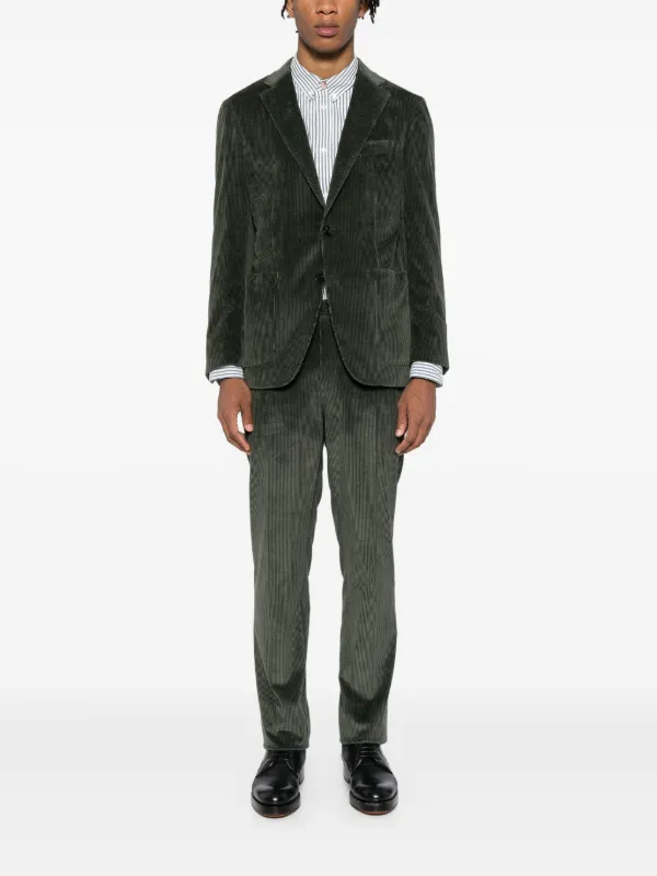 Canali コーデュロイ シングルスーツ | グリーン | FARFETCH JP