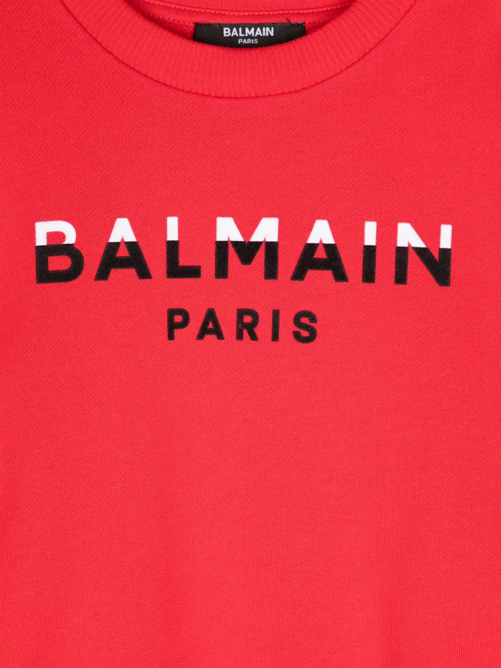 Balmain Kids Katoenen sweater met logoprint Rood