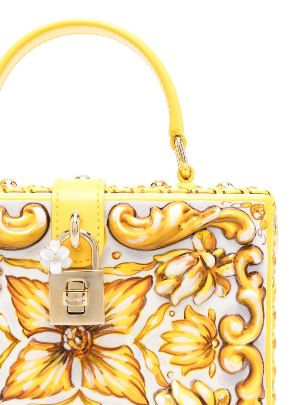 Shop Dolce & Gabbana Dolce Box Majolica Tote Bag In Yellow