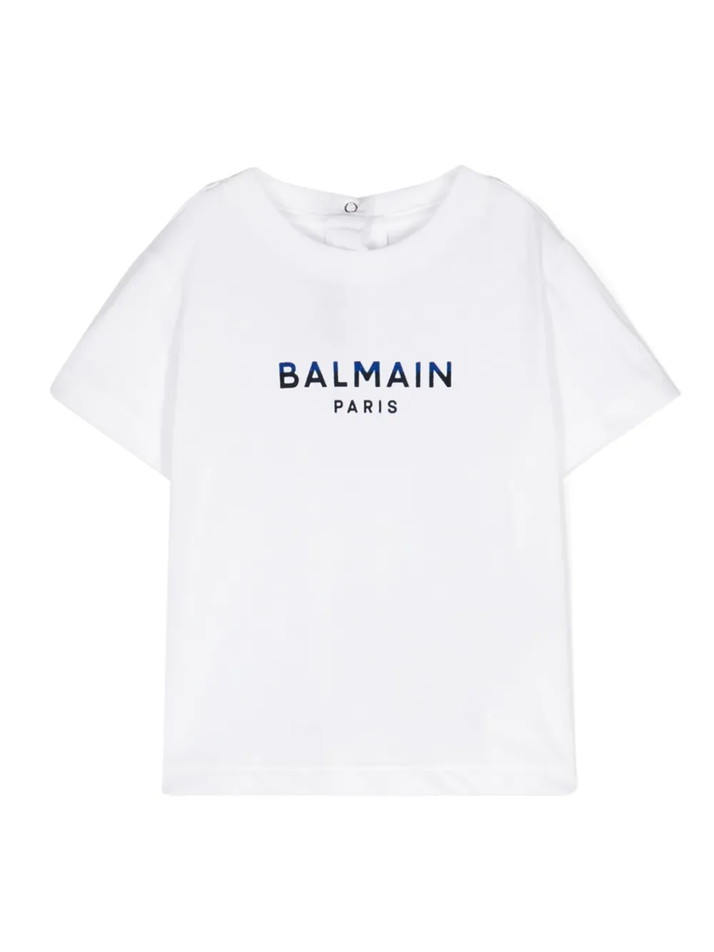 Shop Balmain Logo-appliqué Cotton T-shirt In White