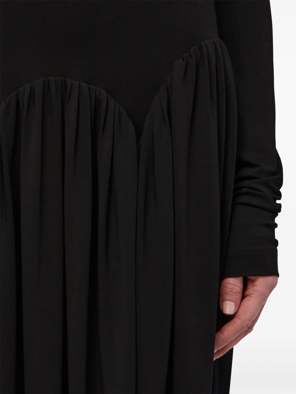 Ferragamo Jurk met col en tulpdesign Zwart