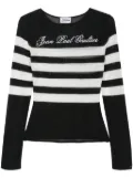 Jean Paul Gaultier logo-embroidered striped jumper - Black